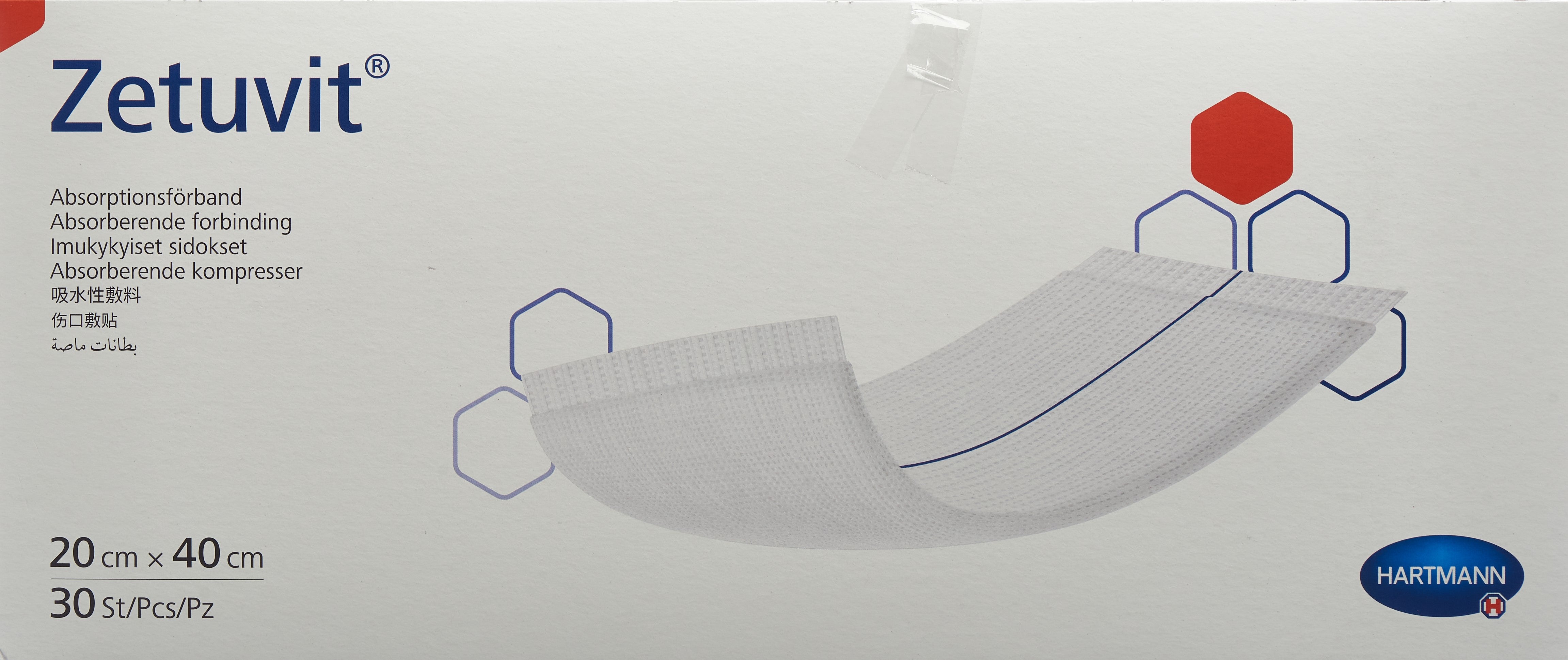 ZETUVIT Absorptionsverband 20x40cm 30 Stk