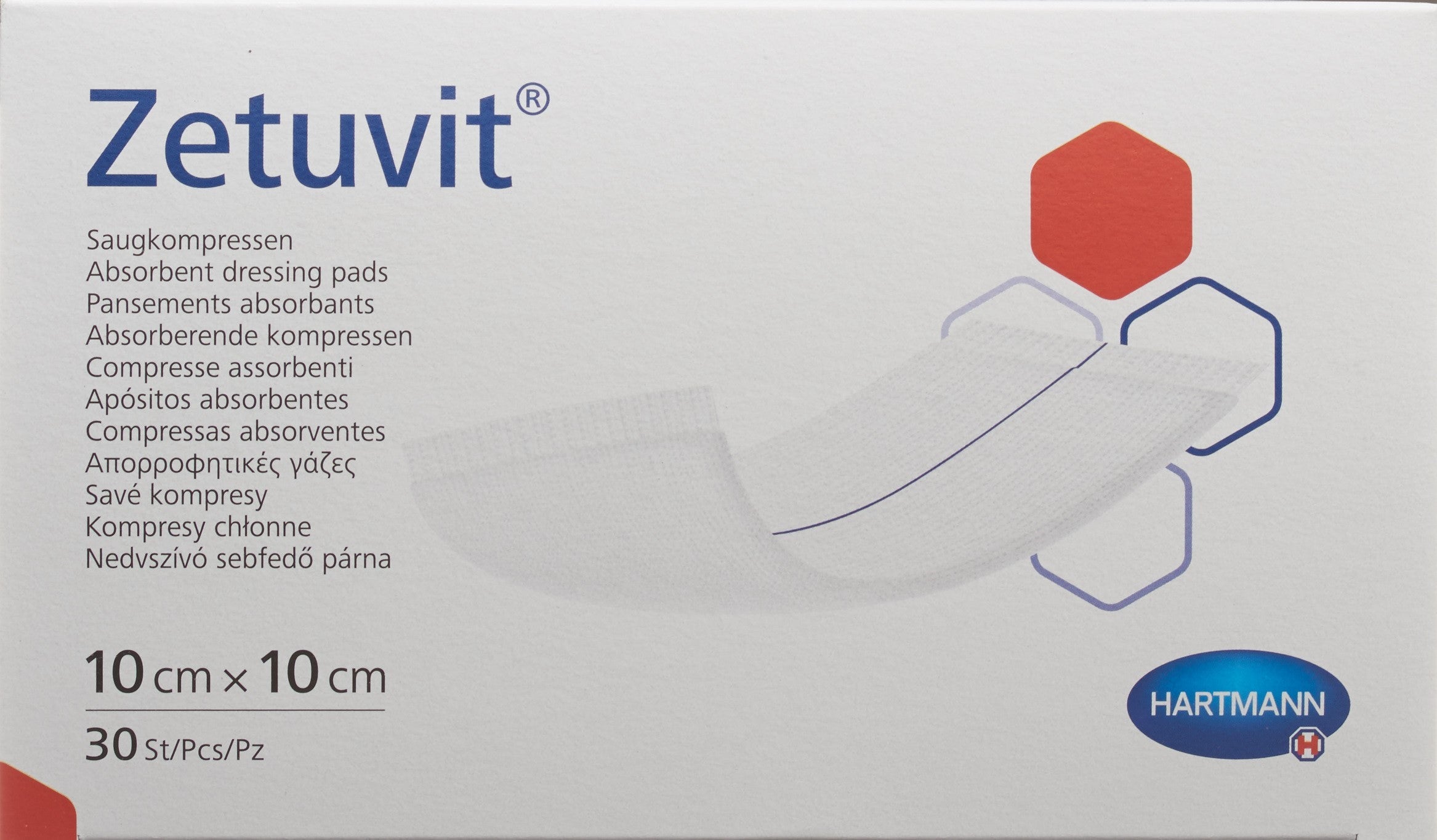 ZETUVIT Absorptionsverband 10x10cm 30 Stk