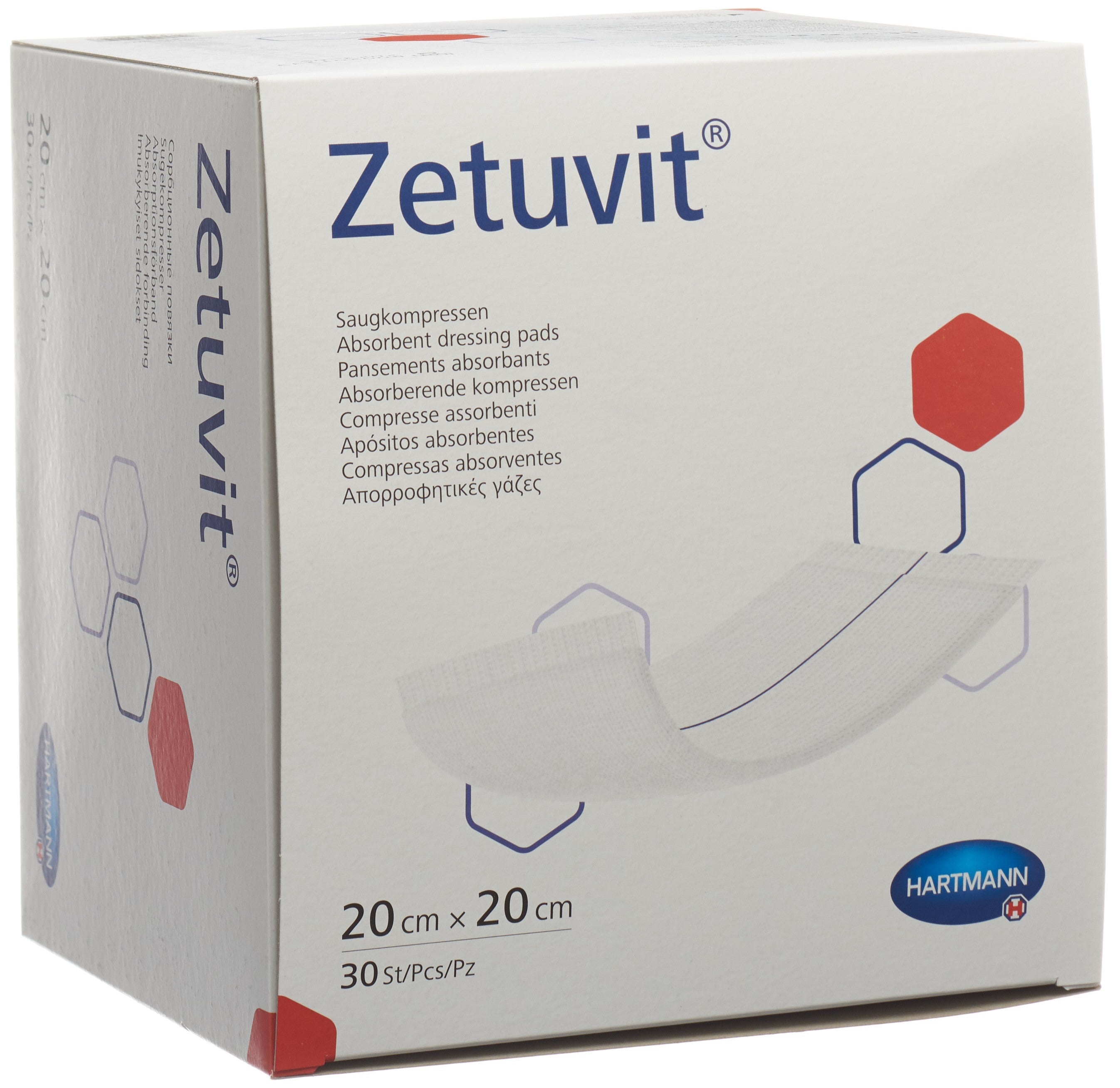 ZETUVIT Absorptionsverband 20x20cm 30 Stk