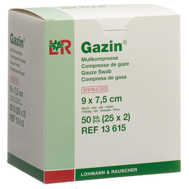 GAZIN Mullkompress Set 7.5x9cm 8f st 25 x 2 Stk