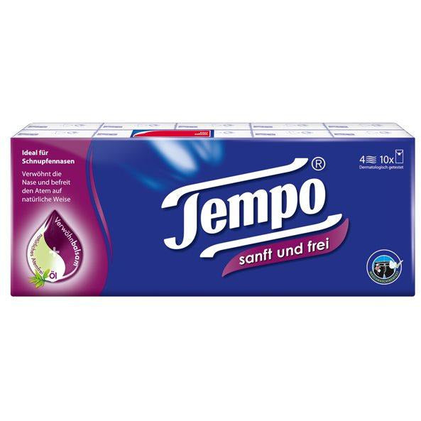TEMPO Taschentücher Sanft&Frei 10 x 9 Stk