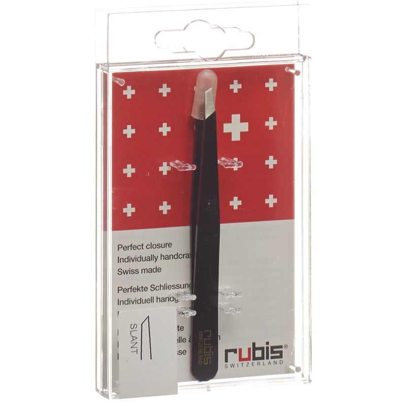 RUBIS Pinzette schräg schwarz Inox